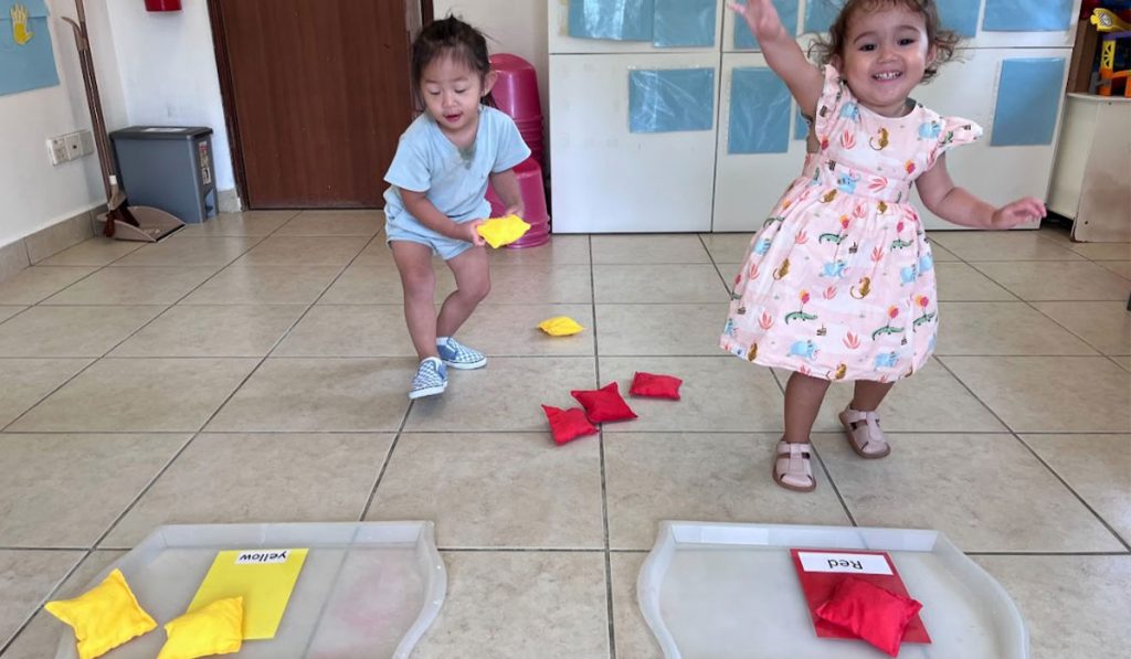 Math fun with colours and bean bags