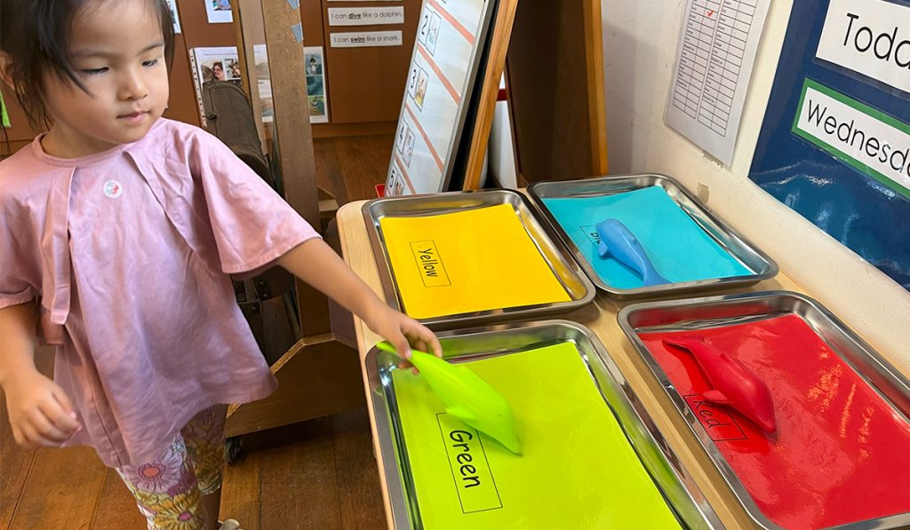preschooler learning about colours