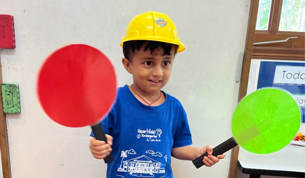  A preschooler during a hands-on Mandarin class activity