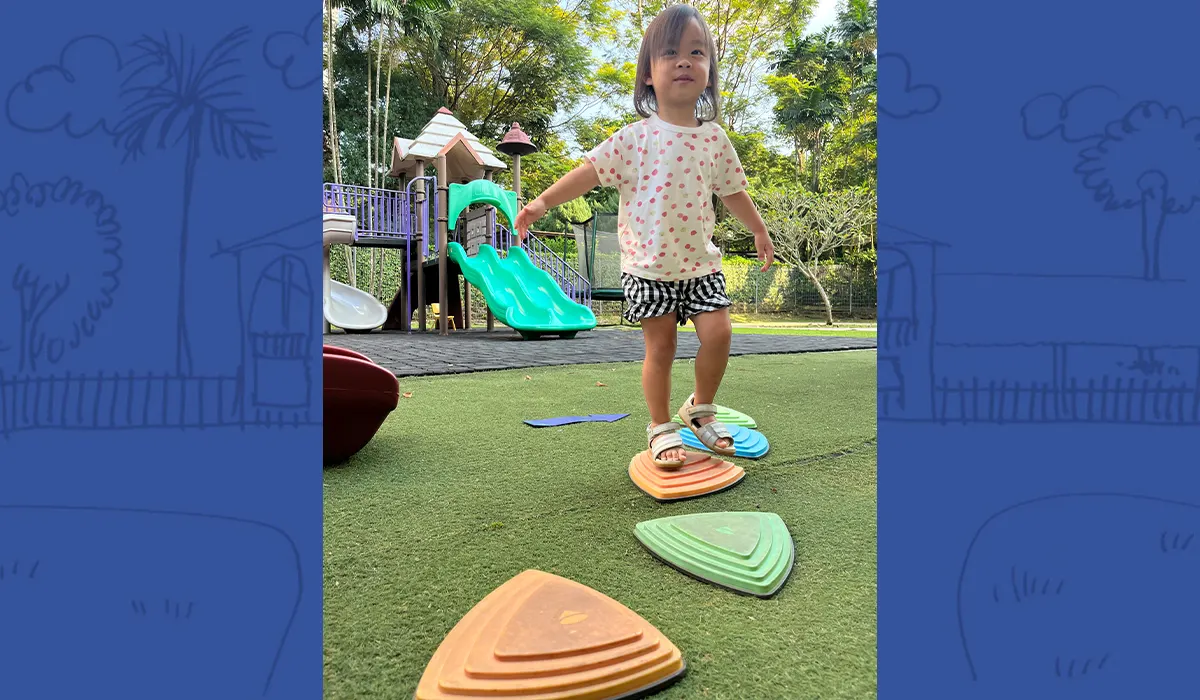 preschooler in an outdoor activity